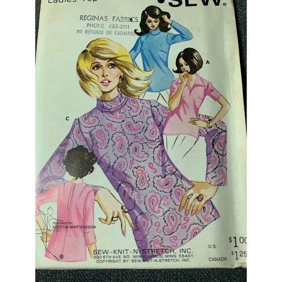 Kwik Sew Misses Top Sewing Pattern sz 6-10 377 - uncut - Picture 2 of 10